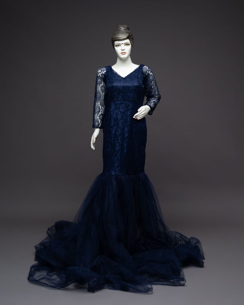 Maternity Photoshoot Dark Blue Gown